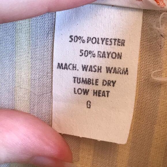 Vintage S 1970s rainbow long sleeve button down blouse psychedelic - Picture 5 of 8